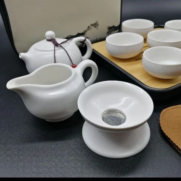 ◇中国茶器セットコンパクト収納ケース付 茶器白フルセット◇ - メルカリ