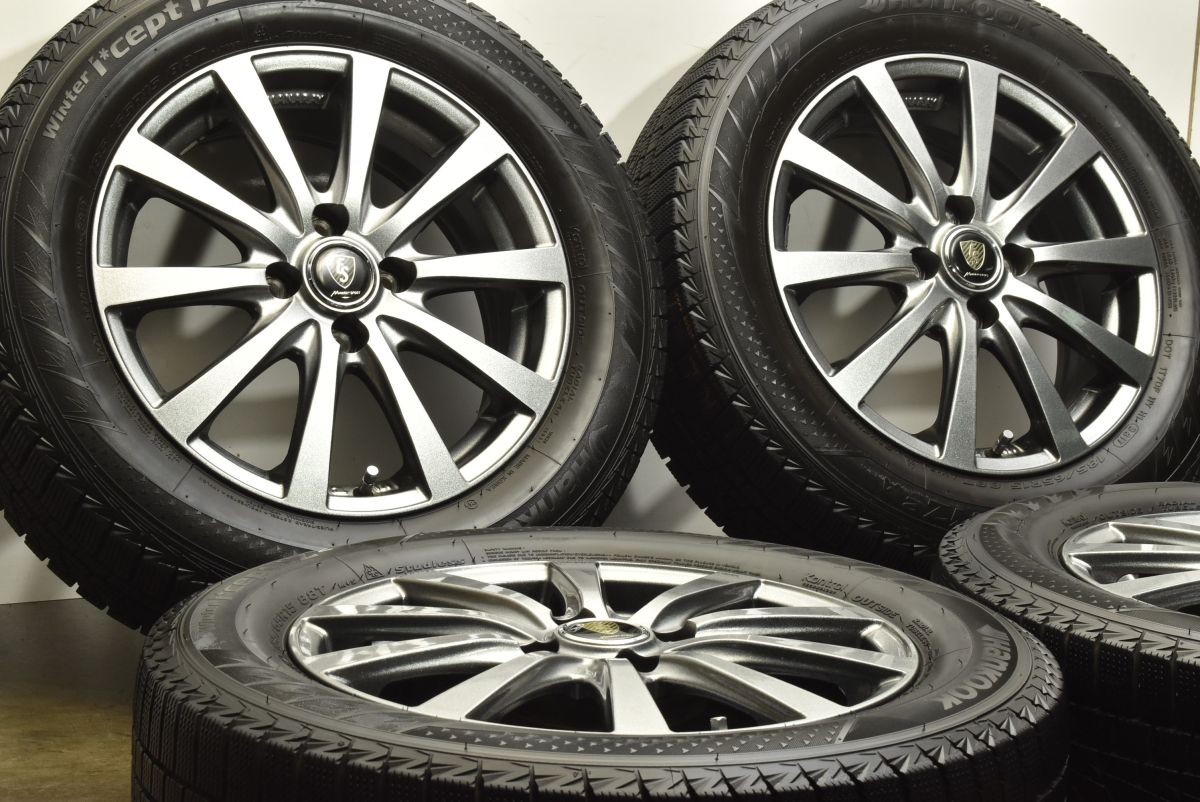 交換用に ユーロスピード 15in 5.5J 40 PCD100 ハンコック ウィンターアイセプト iZ2A 185 65R15 フリード ノート MAZDA2 デミオ