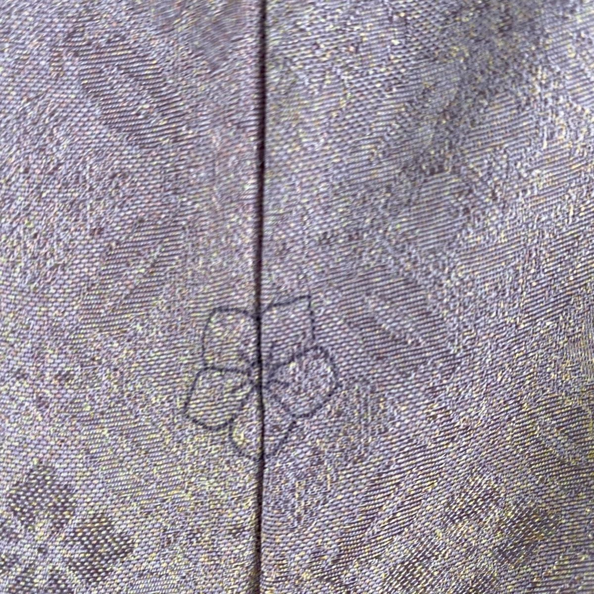 小紋 美品 秀品 一つ紋 地紋 ぼかし 灰紫 袷 身丈166cm 裄丈66.5cm M
