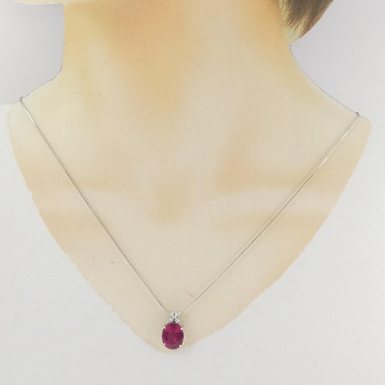 PT900/PT850 ルベライトトルマリン ネックレス 4.30CT - メルカリ 