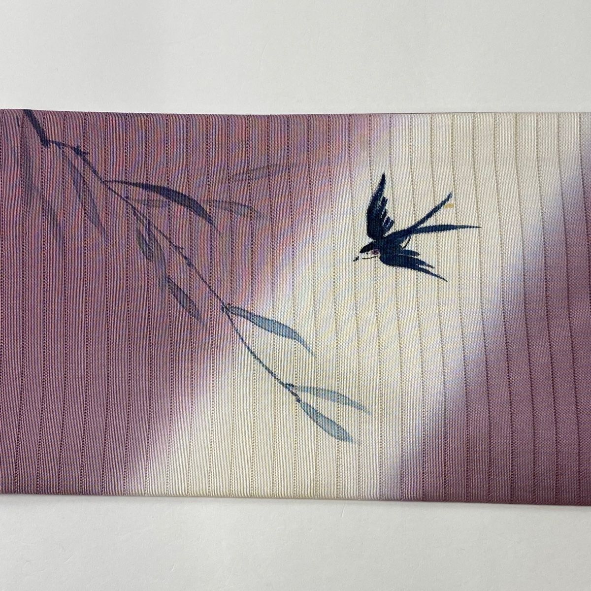 名古屋帯 秀品 夏帯 絽 燕 柳 ぼかし 紫 正絹 【中古】 - メルカリ 