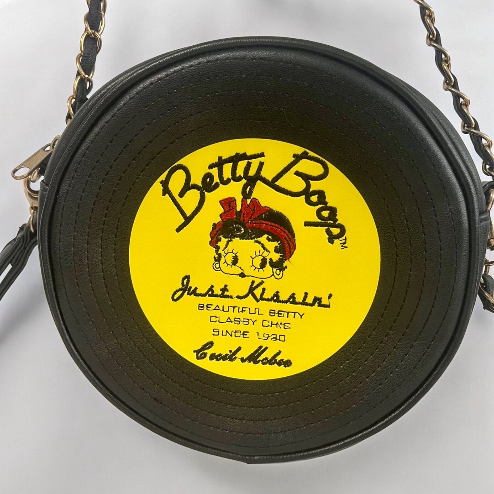 BettyBoop ベティ•ブープ レコードバッグ イエロー クロスボディー 