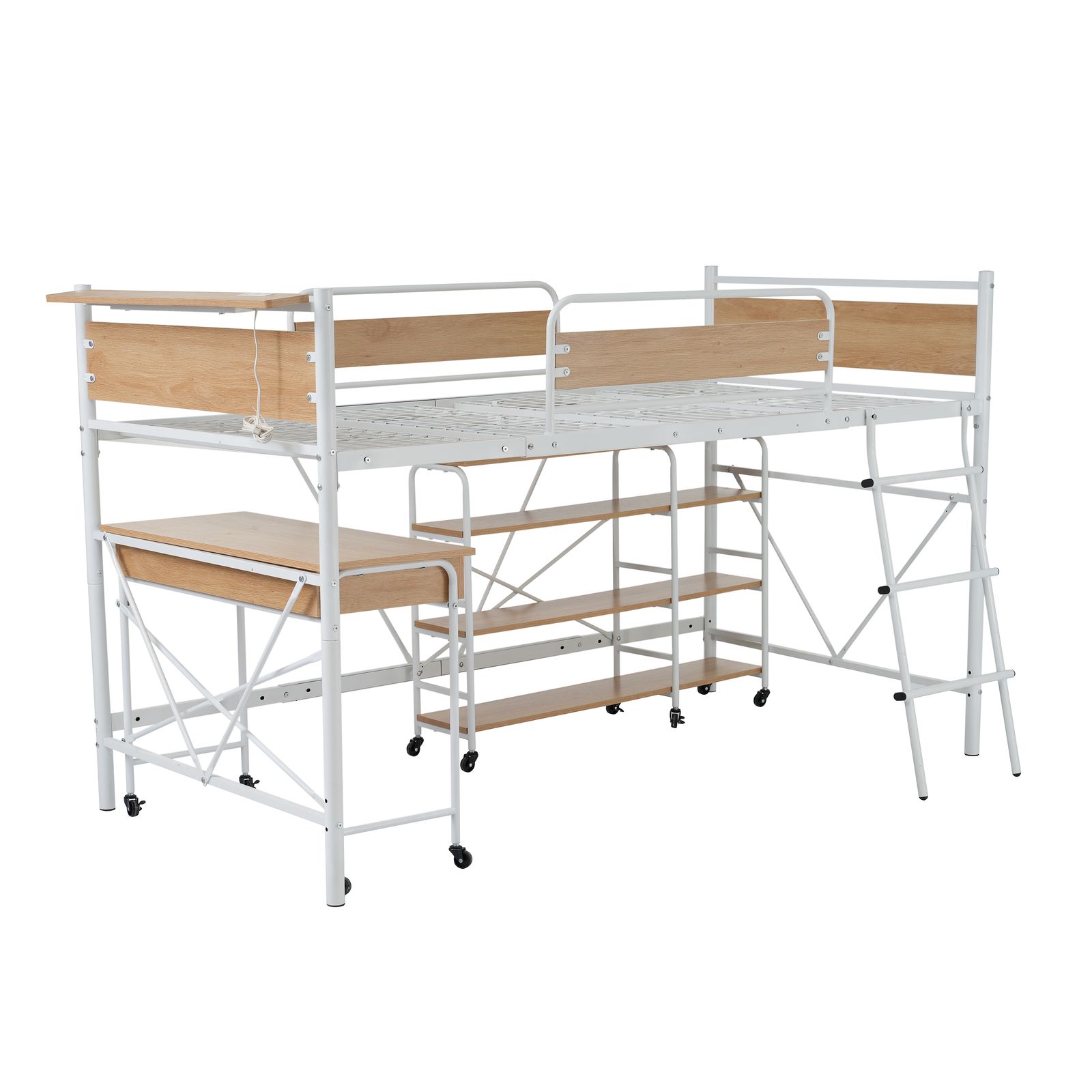 「即購入可」Homebliss システムベッド ベッド+デスク+ラック3点セット ロフトベッド パイプベッド シングル  耐荷重150kg ロータイプ ミドルタイプ  収納 北欧風 大人 一人暮らし ハンガーポー