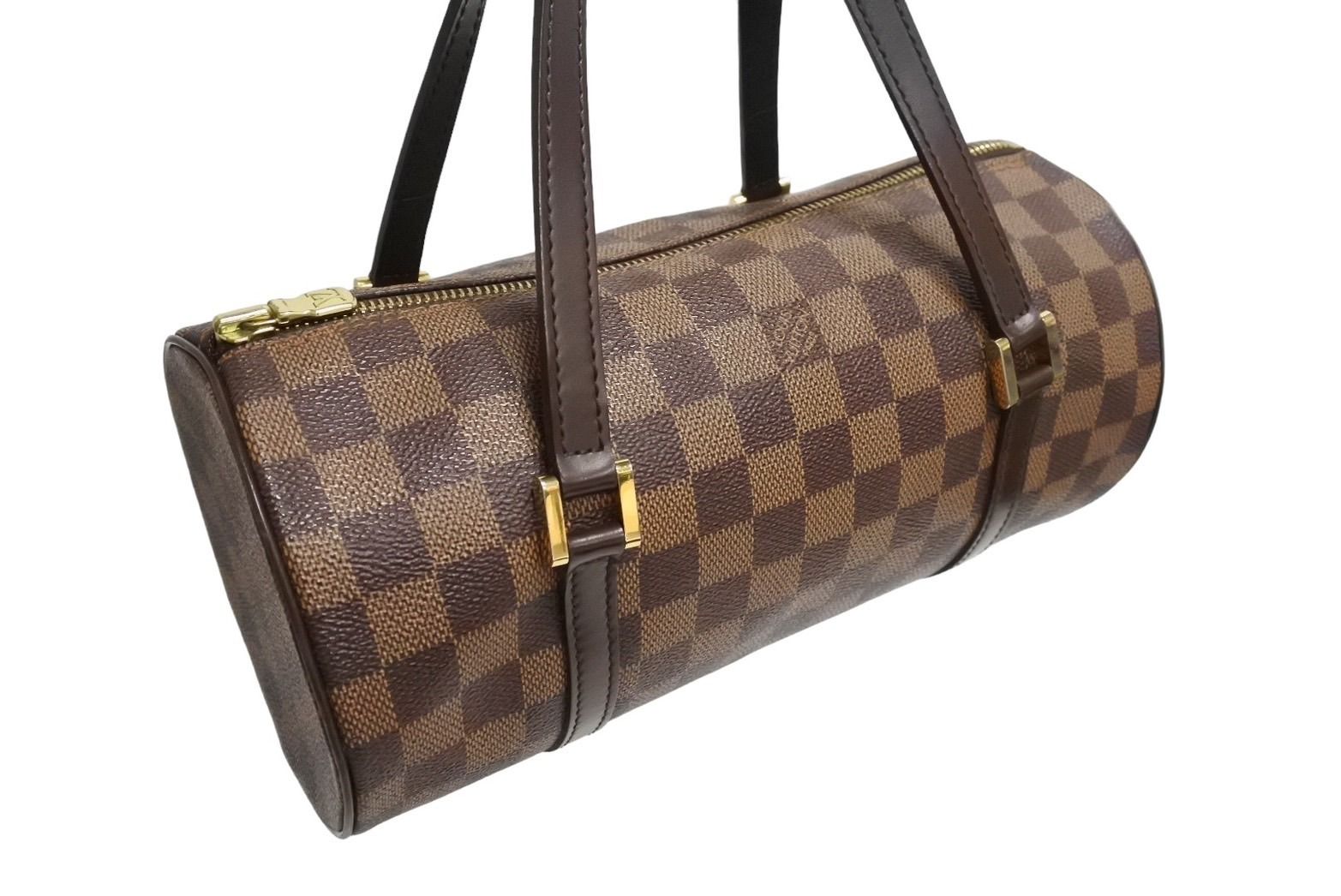 LOUIS VUITTON ルイヴィトン パピヨンPM 26 ハンドバック ダミエ N51304 筒型 ドラム型 エベヌ ブラウン  美品 中古 66169