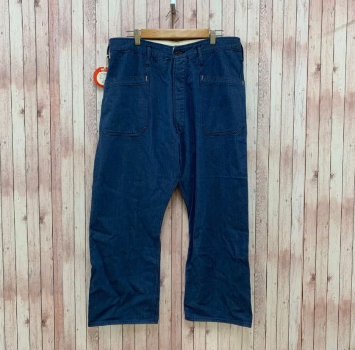 キャントンオーバーオールズ CANTON OVERALLS デニムパンツ ジーンズ テーパード L ブルー 青 MR177