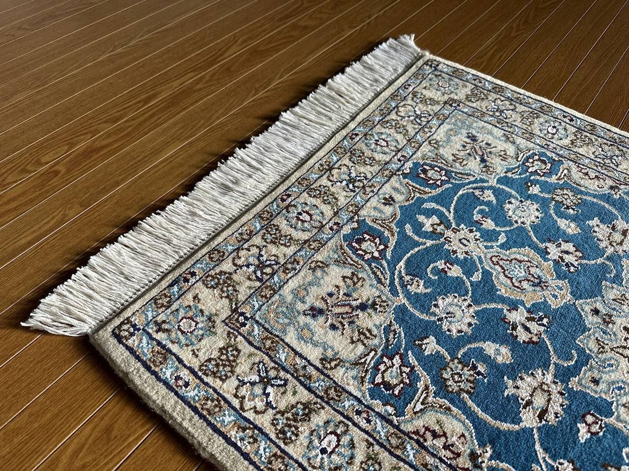 93×66】イラン直輸入☆ナイン産ペルシャ絨毯・カーペット・ラグ