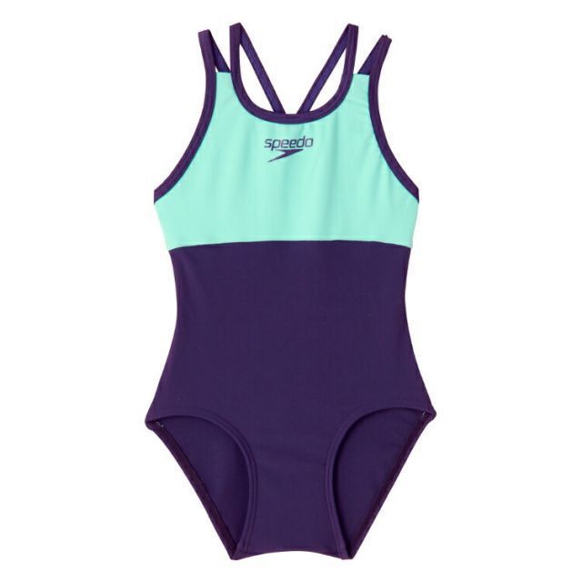 speedo スピード GIRLS SUIT バリBL 90サイズ SLG92301 BB | スポーツ 運動 スポーツ用品 水着 スイムウェア ワンピース水着 ガールズスーツ キッズ ジュニア 子供 ガールズ 4WAYストレッチ性 長持ち素材 UVカット 黒