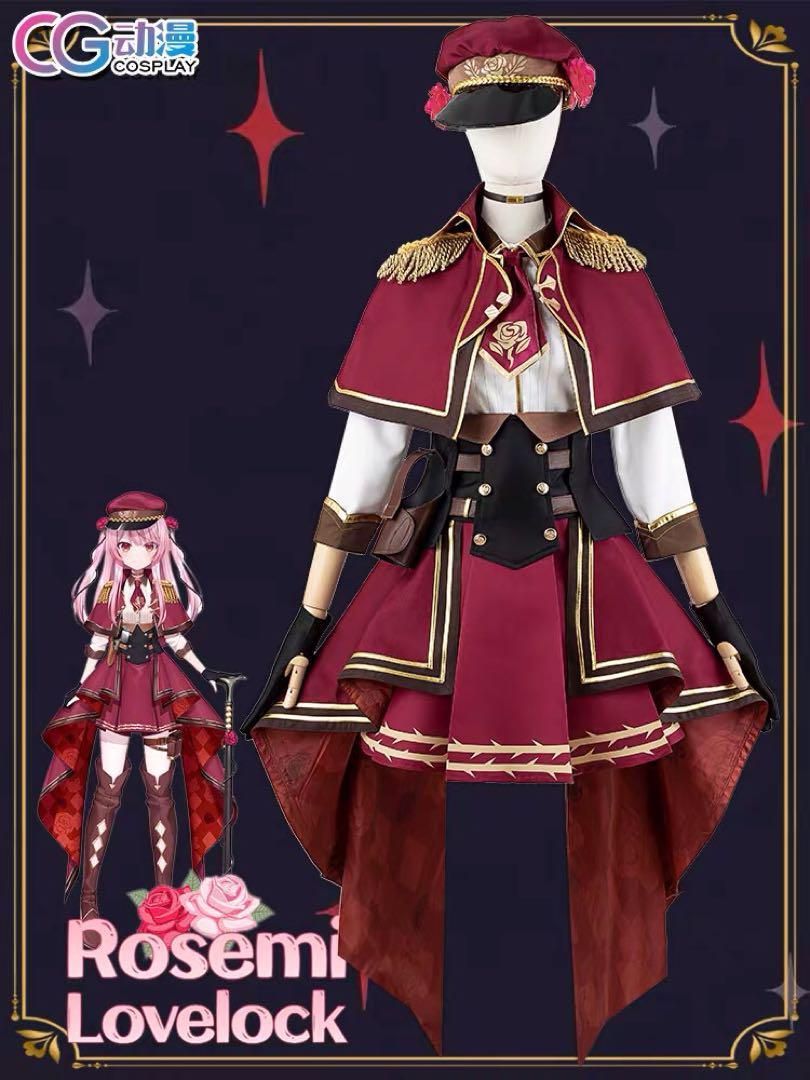 VTuber にじさんじ ロゼミ ラブロック 風 コスプレ衣装 ウィッグ靴追加可