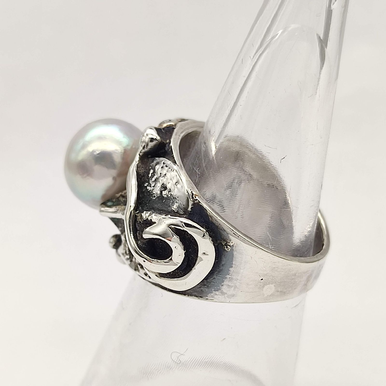 美品】BeBe工房 パールデザインリング SILVER シルバー925 14号 本真珠 