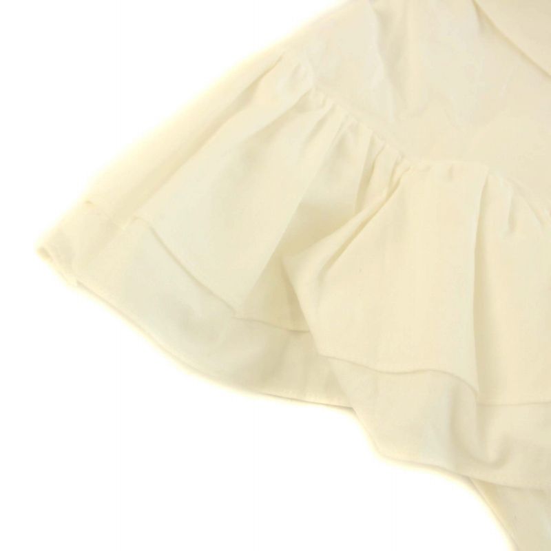 シーニュ cygne ダブルフリルブラウス シャツ 半袖 コットン 0 XS 白  