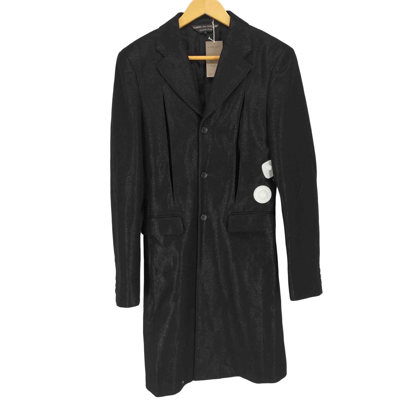 コムデギャルソンオムプリュス COMME des GARCONS HOMME PLUS AD2025 24AW ラメ糸混フロントホールチェスターコート メンズ L