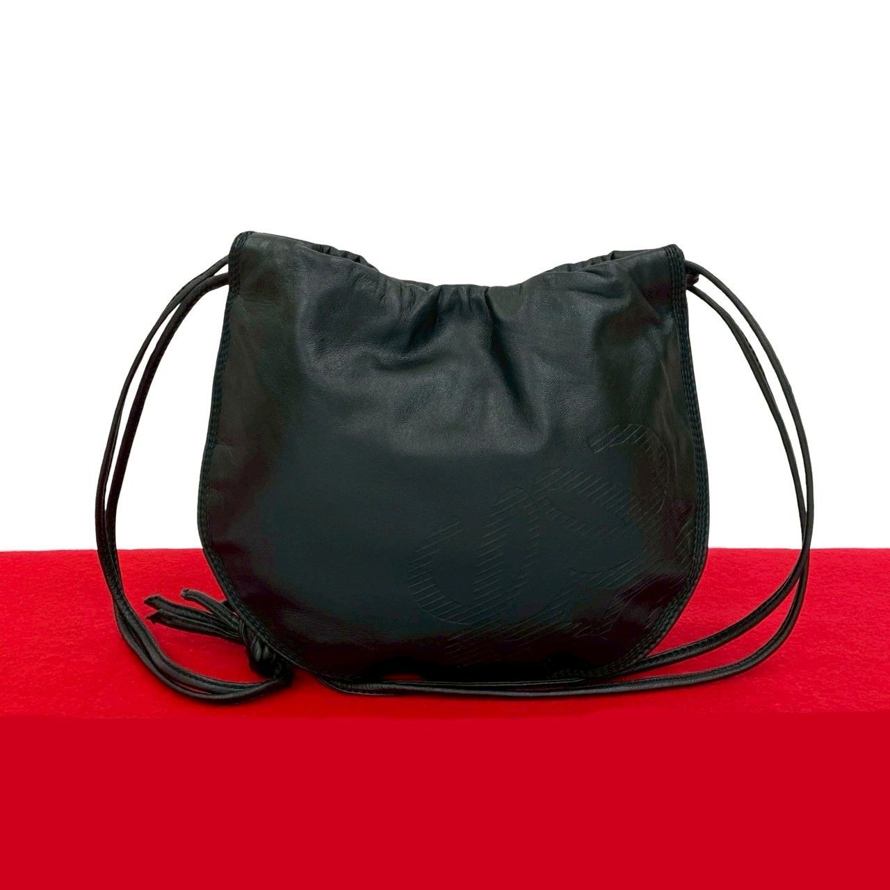 美品 LOEWE ロエベ アナグラム ロゴ アメ レザー 本革 2way LOEWE 極 美品 ロエベ ヴィンテージ アナグラム ロゴ エンボス