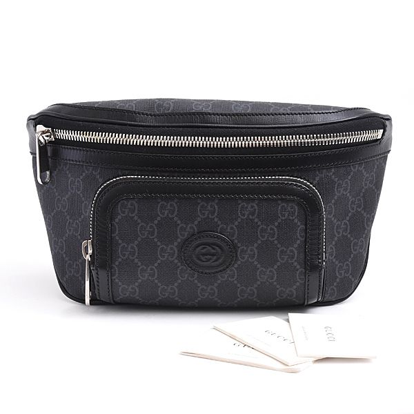 GUCCI GGスプリームボディバッグ ブラック 美品 正規品 グッチ バッグ メンズ レディース GGスプリーム ボディバッグ ベルト