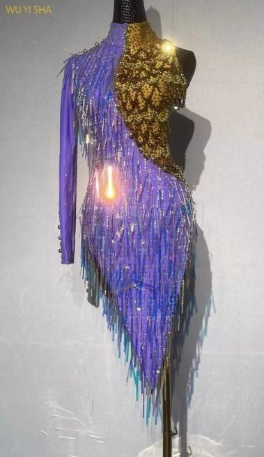 社交ダンス衣装 ラテンワンピースドレス キラキラ ホワイト オーダーメイドccc 社交ダンス衣装 ラテンワンピースドレス キラキラ ホワイト オーダー