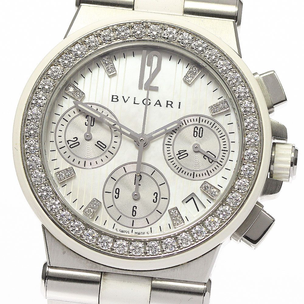 ★箱・保証書付き【BVLGARI】ブルガリ ディアゴノ スポーツ ダイヤベゼル クロノグラフ CH35S 自動巻き ボーイズ_736045