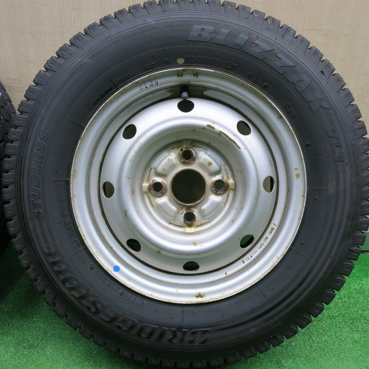 ブリヂストン スタッドレスホイール13インチ×4 165r13 2023製造 バリ溝】マツダ タイタン 純正 13in 4J PCD184.0 ブリヂストン