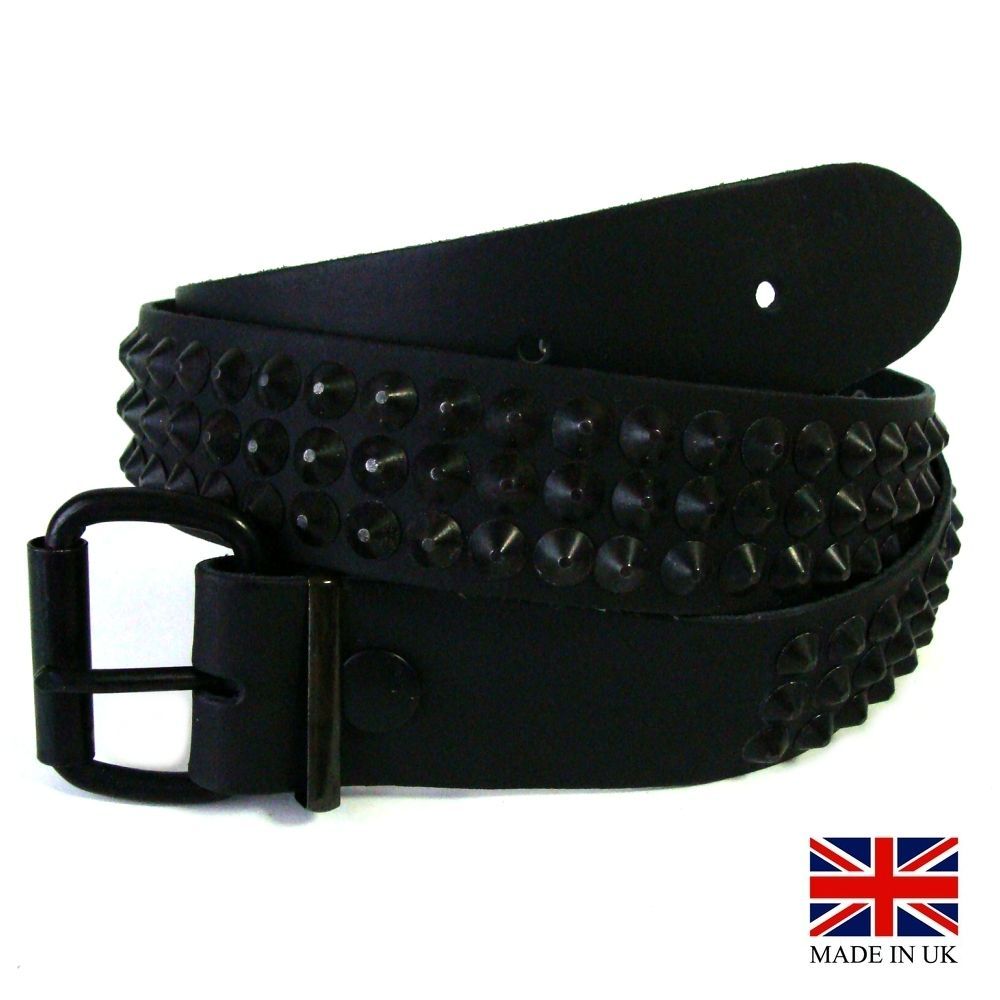イギリス製 3-Row Conical Stud Belt 3連 コニカル スタッズ 鋲 ベルト イギリス製 3-Row Conical Stud Belt 3連 コニカル スタッズ 鋲 ベルト