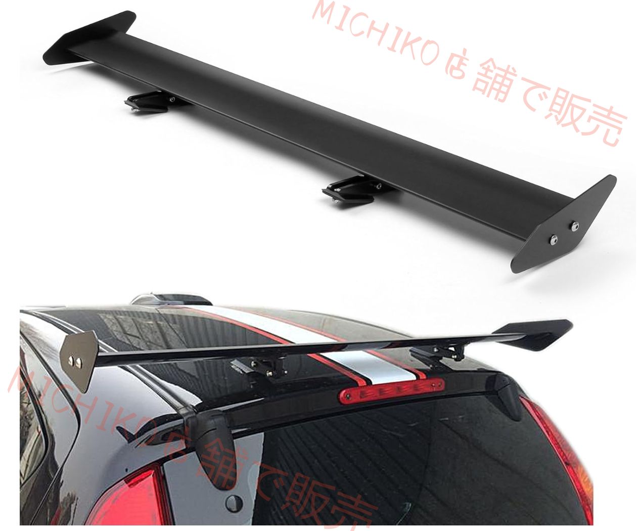 111cm gtウィング ハッチバック汎用 スポイラー アジャスタブル リア トランク スポイラー ウィング ブラック アルミ製