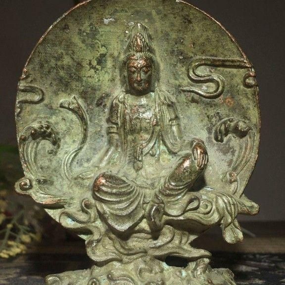 銅細工 観音仏像 仏教美術 装飾品 工芸品 美術品 置物