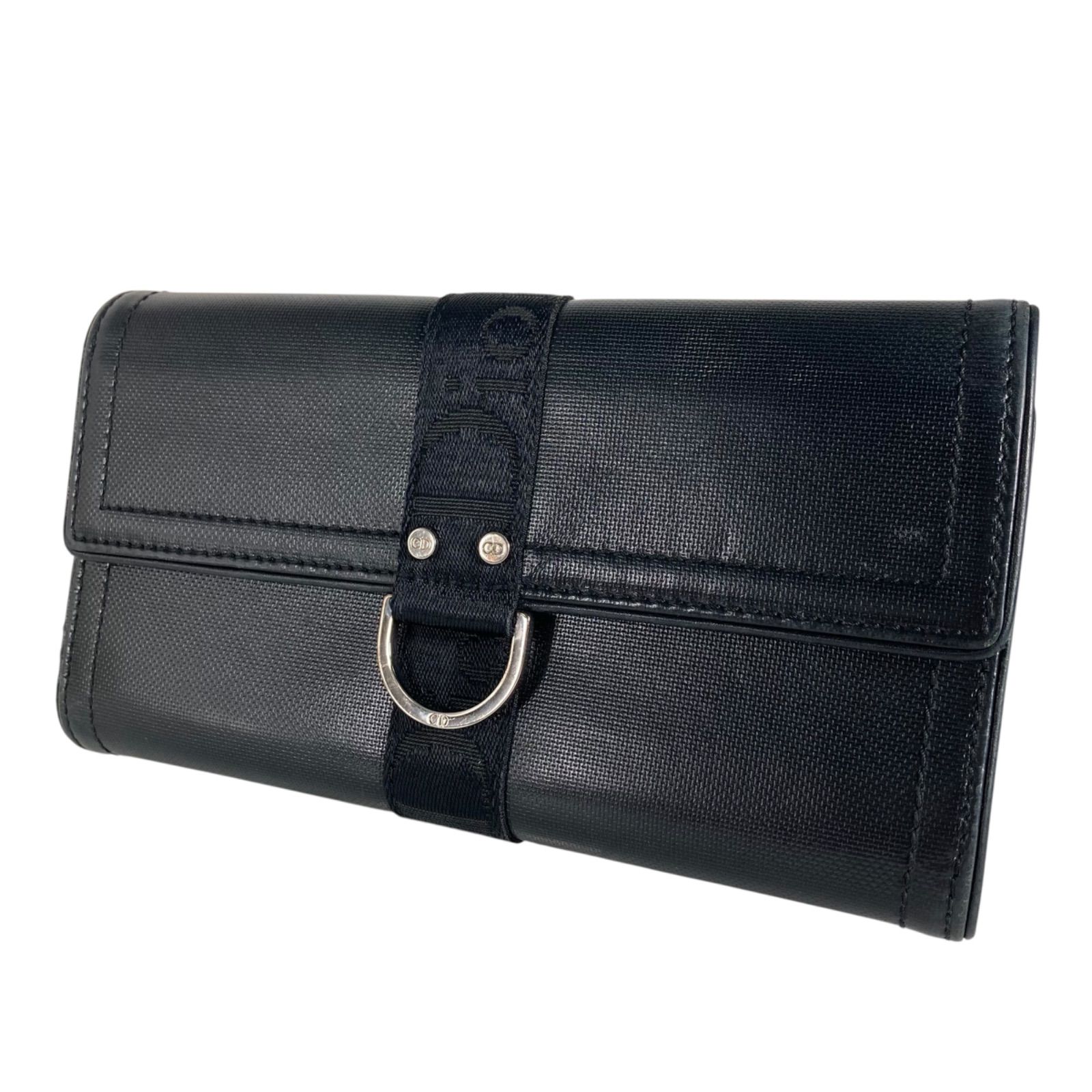 Christian Dior ブラックレザー長財布 Dior ブラック レザー 長財布 - メルカリ