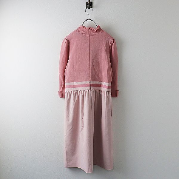 【近年モデル】美品 エムズグレイシー ニット タフタワンピース グリーン 38 極美品 定価5.3万 2023SS M'S GRACY エムズグレイシー ニットx