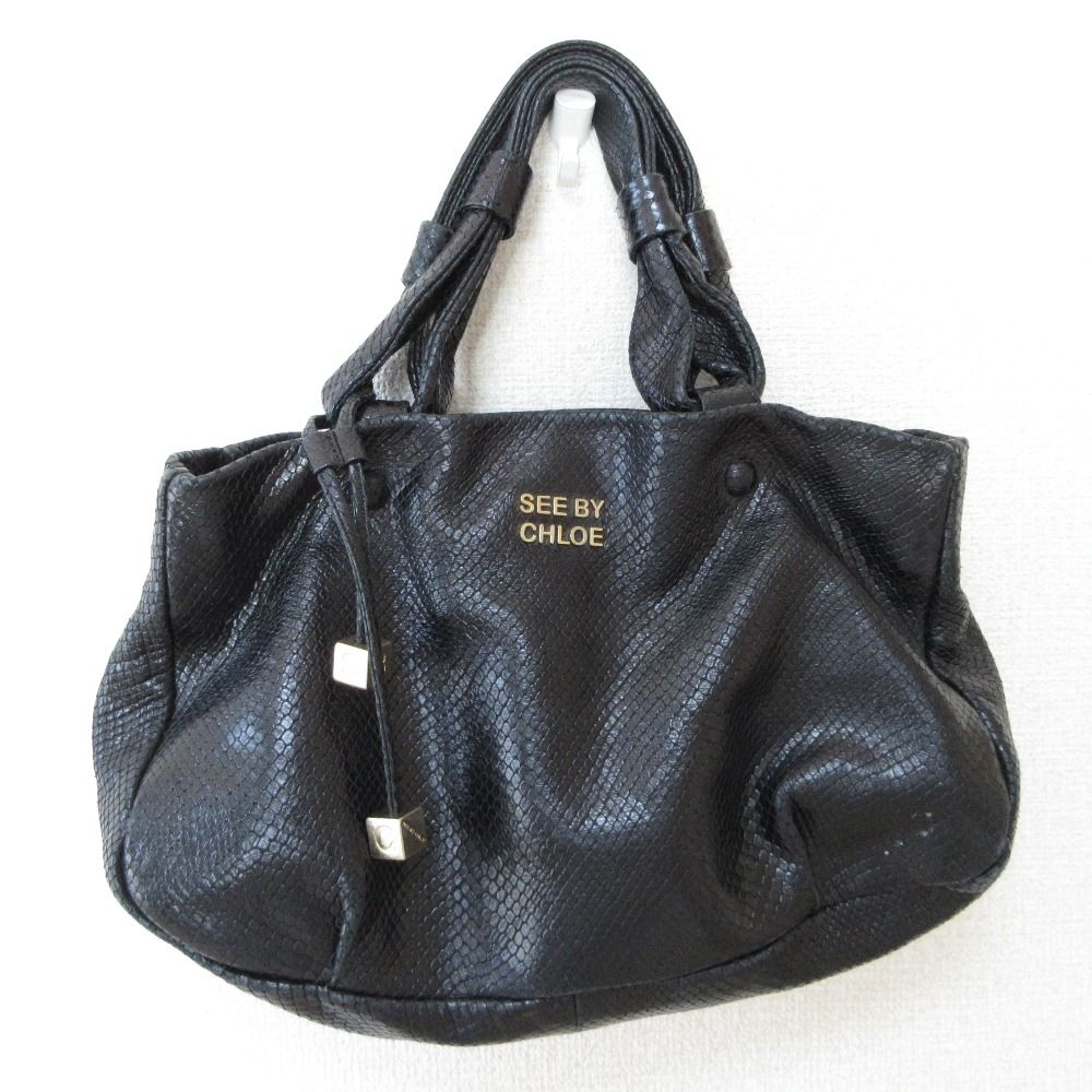 良品 See By Chloe シーバイクロエ パイソン型押し レザー 2WAY 