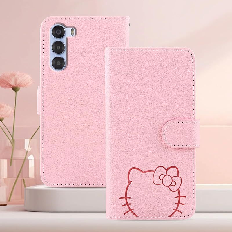 Kedic に適合する ZTE Nubia S 5G ケース 手帳型 大きな花の顔の猫の