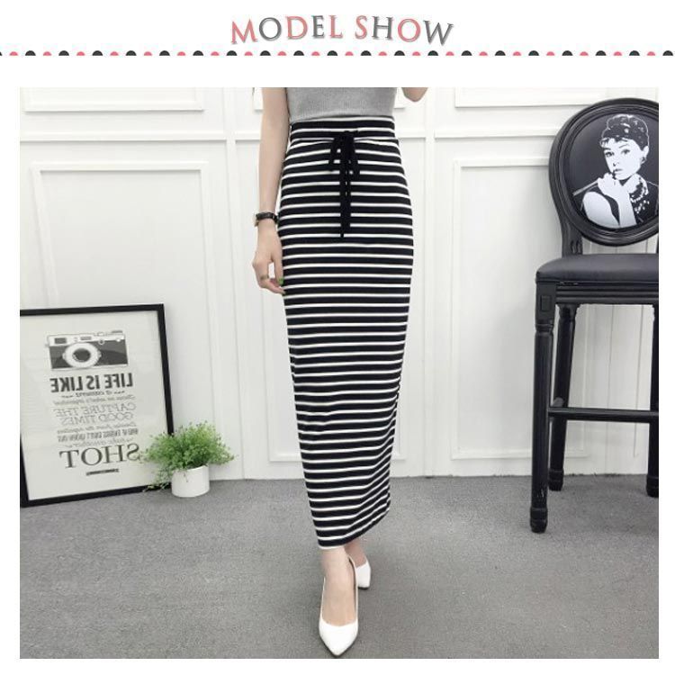 ボーダー柄 スウェットスカート ロングスカート レディース マキシスカート ペンシルスカート タイト スカート 春 夏 部屋着 カジュアル リラックス hJtF338 GULLKHAN_COM