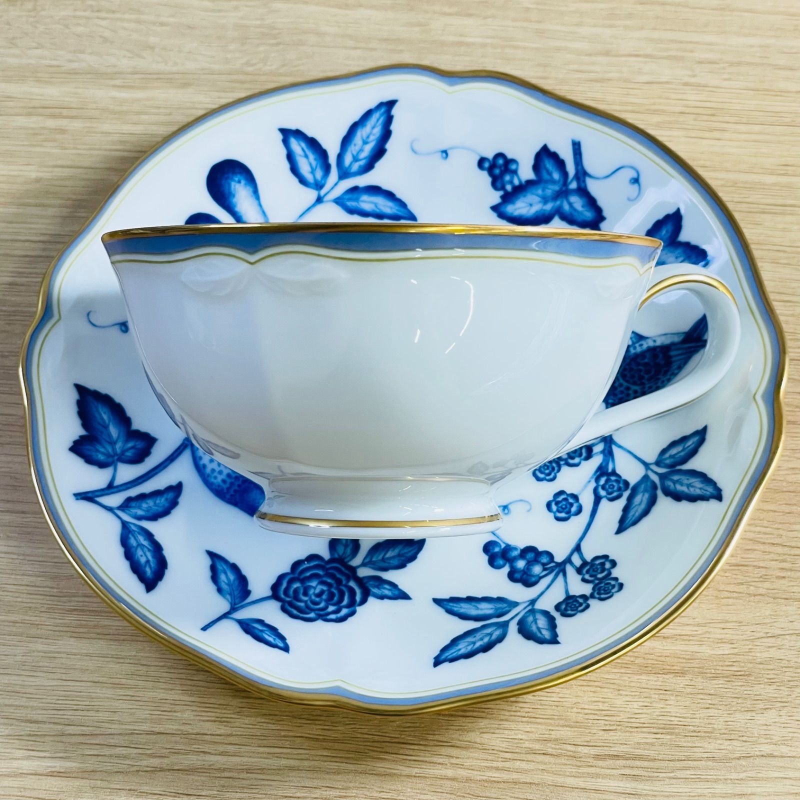 希少【Noritake】LAPIS MANORスクエアプレート カップ&ソーサー