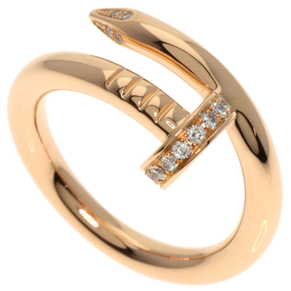 CARTIER カルティエ ジュスト アンクル クラシック ダイヤモンド 51 リング 指輪 K18PG レディース