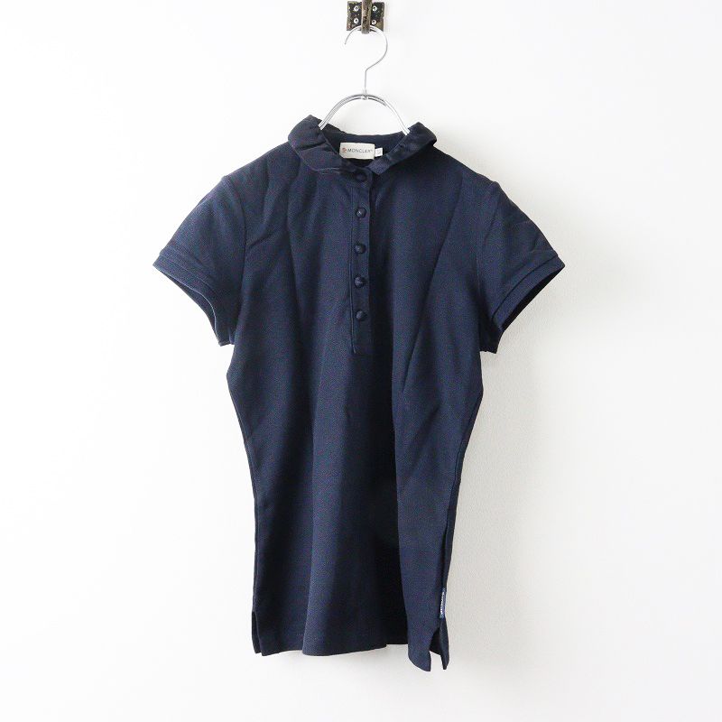 国内正規品 モンクレール MONCLER MAGLIA POLO MANICA CORTA フリル襟 カノコポロシャツ XS/ネイビー◇【2400013942997】 値下げ】国内正規品 モンクレール MONCLER MAGLIA POLO MANICA CORTA