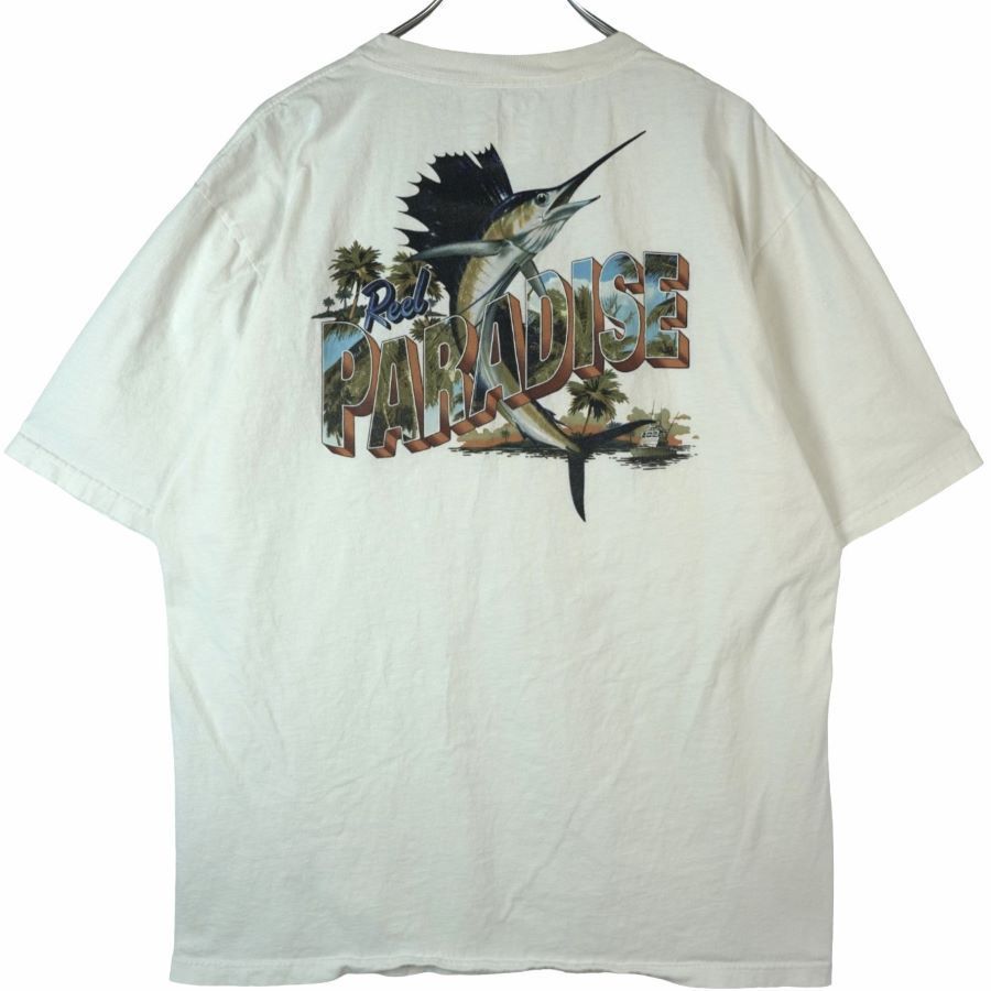 コロンビアColumbiaPFG半袖Tシャツ動物アニマル魚カジキ釣りフィッシング両面プリントスポーツアウトドア白ホワイト緑グリーンvintageヴィンテージ40318