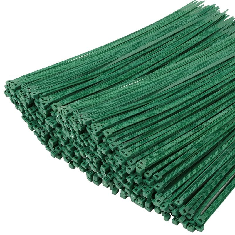 XINGO グリーンジップタイ 1000本 12インチ 引張強度 60ポンド セルフロックナイロンプラスチックナイロン PA66ワイヤータイ 屋内外用