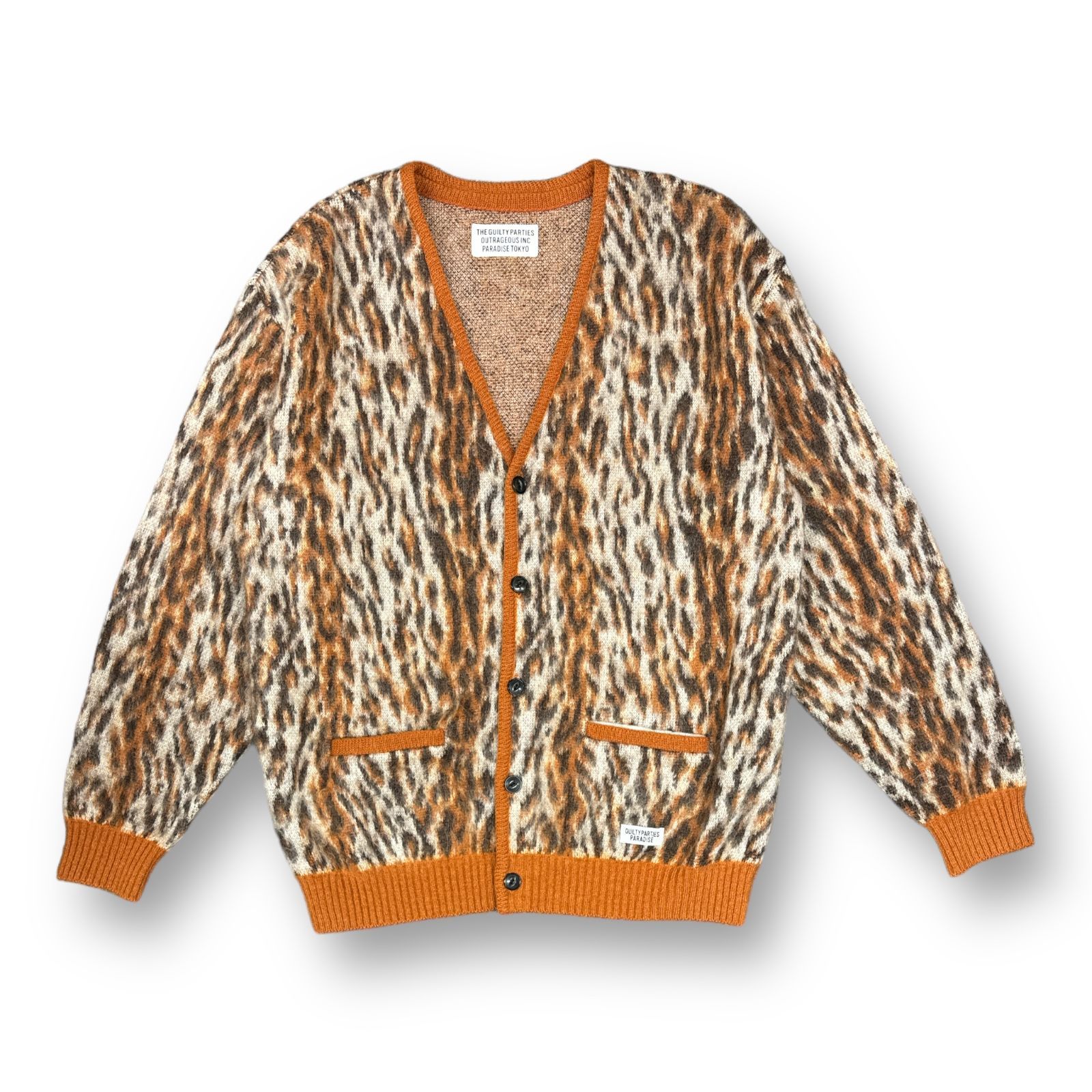 定価48400円 WACKO MARIA 22AW LEOPARD MOHAIR CARDIGAN レオパード