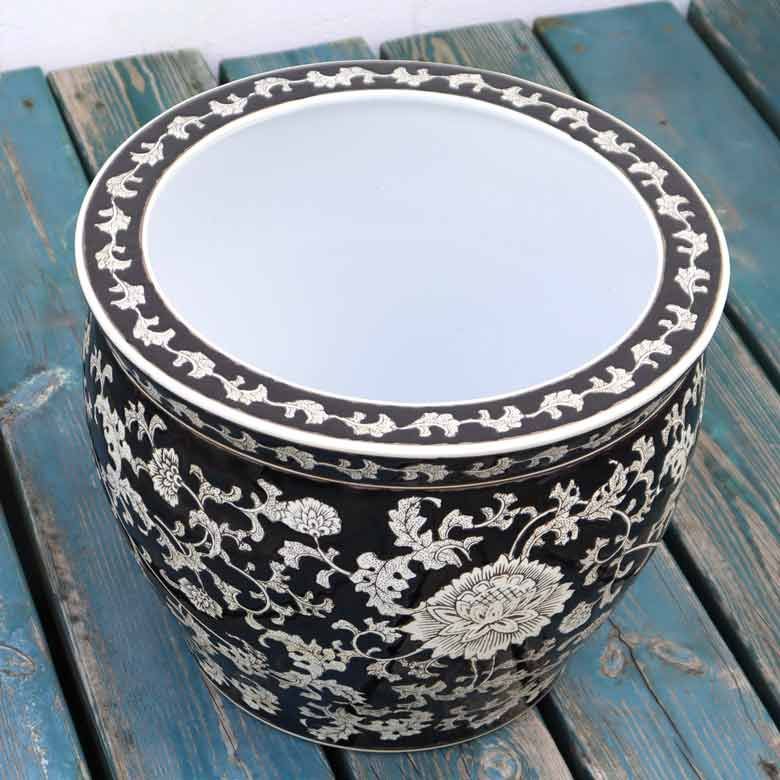 水鉢 大型 洋蓮黒 特大 13号 火鉢 鉢カバー プランターカバー