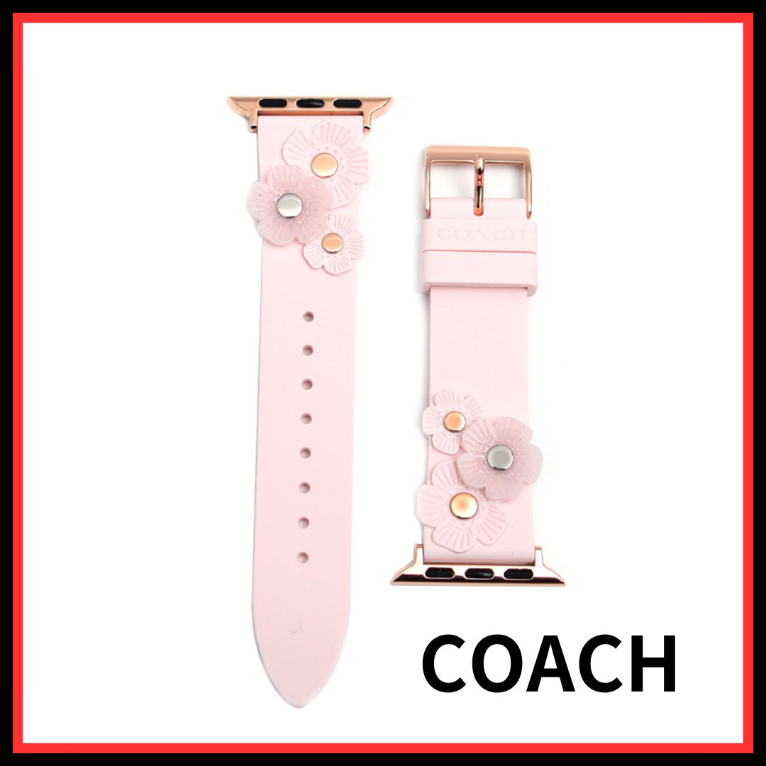 モデル コーチ COACH アップルウォッチ Apple Watch バンド 交換ベルト 14700053 レディース 38mm 40mm 対応 ローズゴールド ピンク フラワーモチーフ