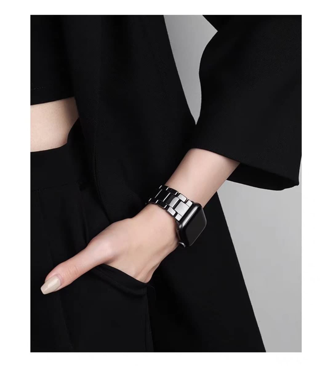 CHANEL 靴 レディース ゴールド・黒 24.5cm 人気商品】アップルウォッチ バンド 長さ調整簡単 バンド Apple