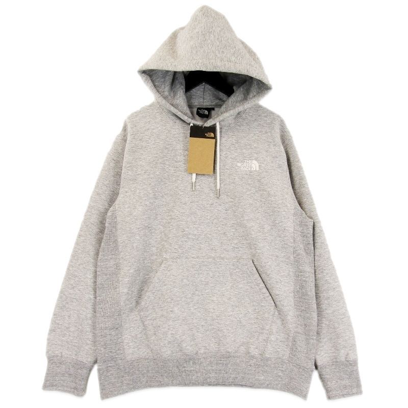 未使用 THE NORTH FACE ノースフェイス スクエアロゴフーディ NT62338 SQUARE LOGO HOODIE グレー L タグ付き 37000004