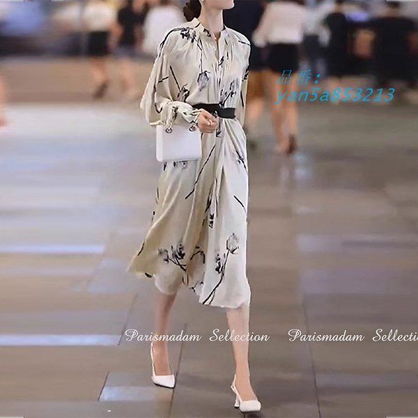 大人上品ワンピース究 のエレガンスワンピース 長袖 ひざ下丈 ホワイト系 改まった席に 送料無料 細く見える20代30代40代50代60代 yan5a853213