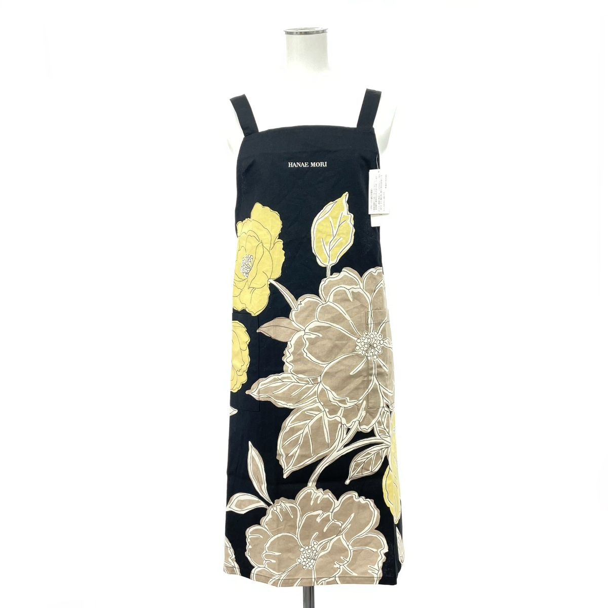 未使用品 HANAE MORI ハナエモリ 花柄 エプロン ブラック 贈答品