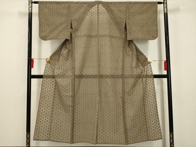 夏物◆夏着物◆美品◆ジョーゼットの可愛い小紋◆裄63肩丈156.5 新品 単衣 雪輪 桜 夏着物“雪輪の小紋に桜を散らし涼を楽しむ夏