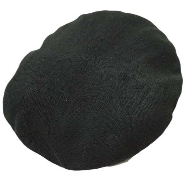 Saravah サラヴァ 日本製 COTTON BERET コットンニットベレー帽 Free ブラック 帽子 g9262