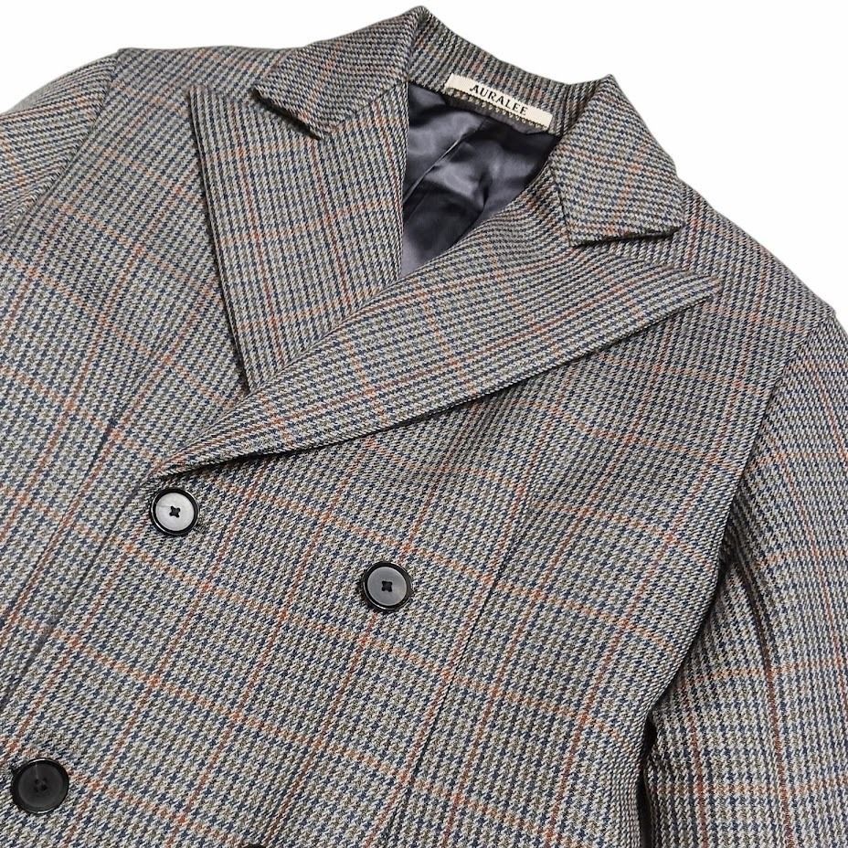AURALEE DOUBLE FACE CHECK DOUBLE BREASTED JACKET オーラリー AURALEE DOUBLE FACE CHECK DOUBLE BREASTED JACKET オーラリー