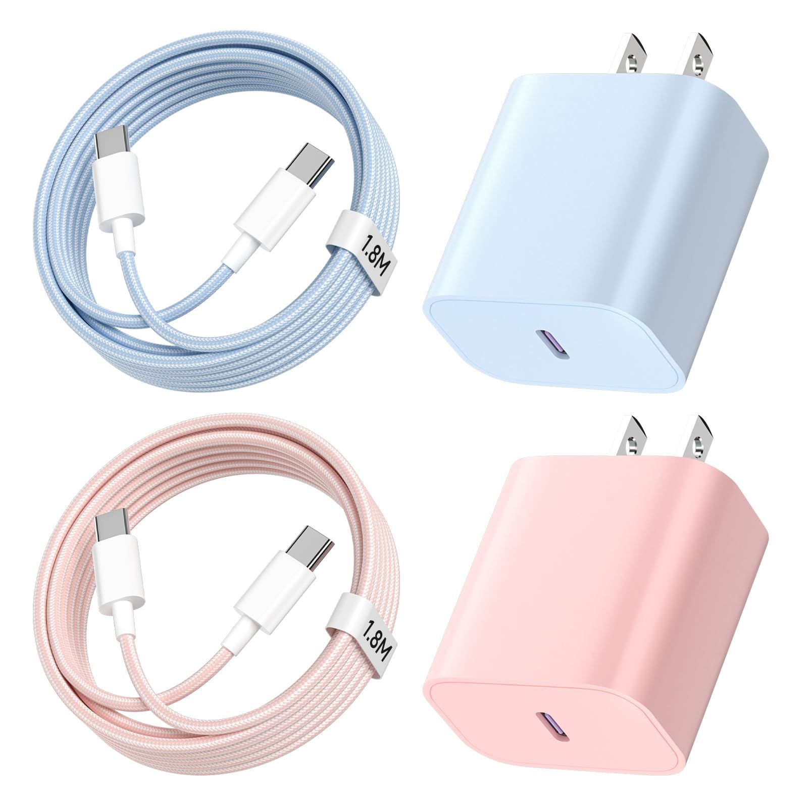 【在庫処分】type-c機器対応-かわいい 12.9/Galaxy/その他 Pro Air/iPad Pro/iPad iPhone16/15シリーズ/iPad for コンセット USB-C USB-C 軽量 タイプC充電器 ケーブル*2本付き】アイフォン充