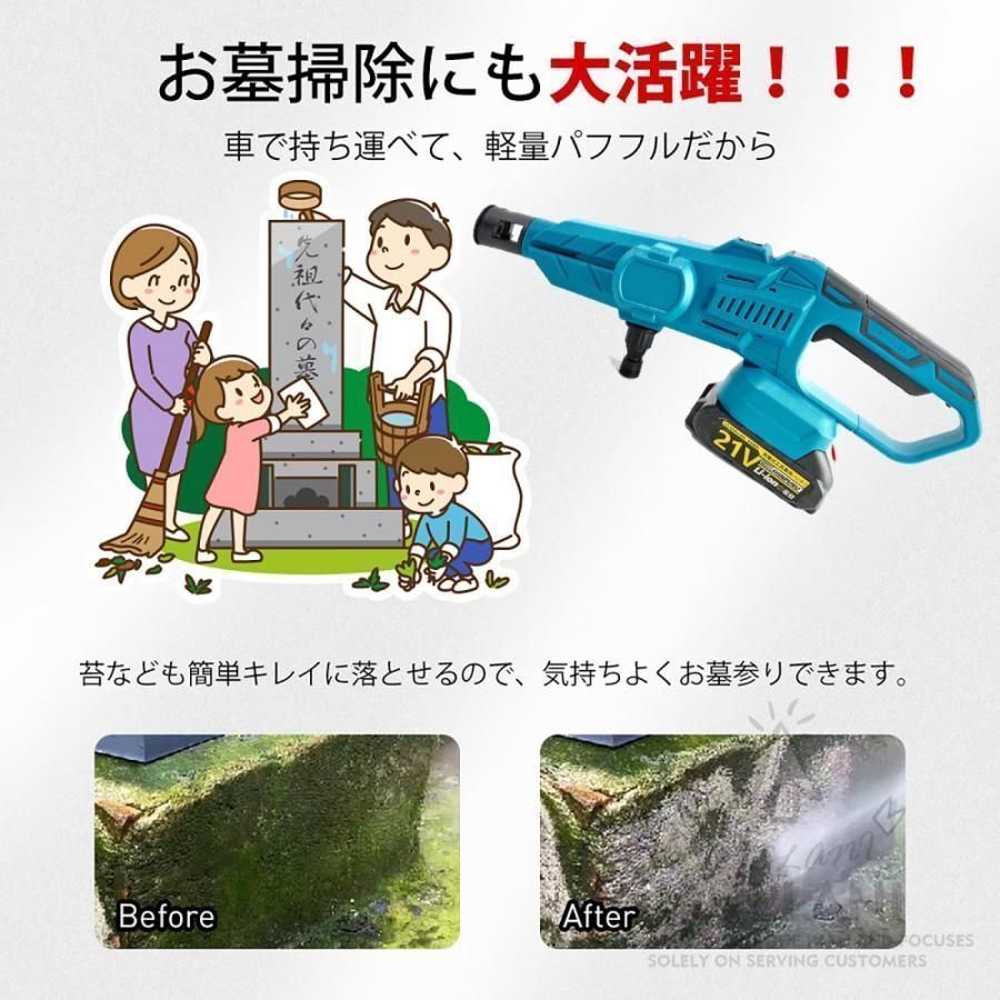 【10Mpa】 高圧洗浄機 コードレス 高水圧 業務用 50度の温水 6in1 強力噴射 軽量 充電式 21v マキタ バッテリー対応 自吸タイプ 水道接続 家庭用 3段階調整 2025 10Mpa】 高圧洗浄機 コードレス 高水圧 業務用 50度の温水 6in1 強力