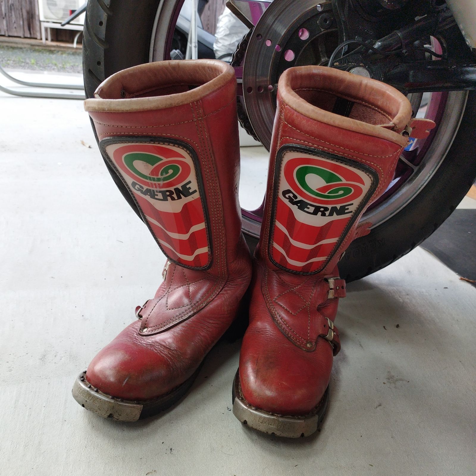 ガエルネ GAERNE オフロードブーツ 80年代ヴィンテージ RED