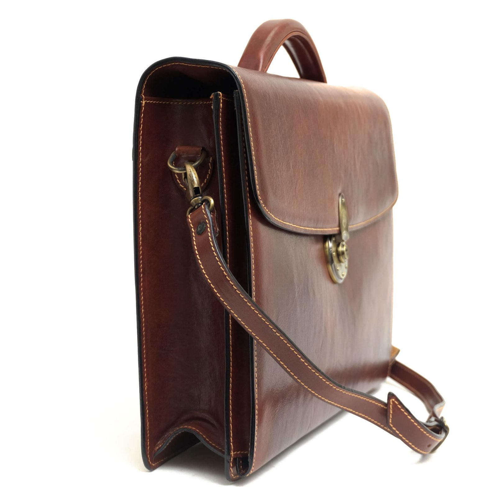 Tonino Lamborghini レザー ビジネスバッグ ブラック Double Handle Briefcase one compartment Velocità Black / Red