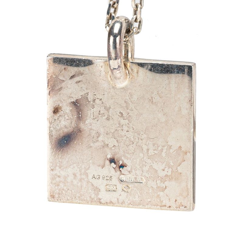 グッチ スクエア プレート チェーン ペンダントネックレス 223869 SV925 シルバー レディース GUCCI【228-23878】