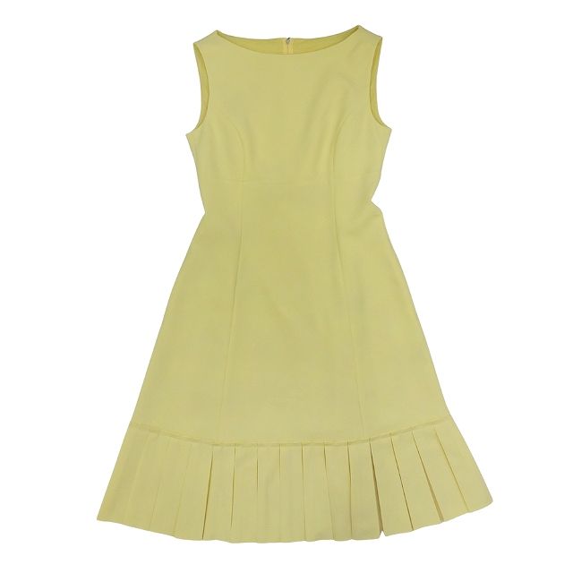 中古・古着通販】FOXEY NEWYORK (フォクシーニューヨーク) ノースリーブワンピース イエロー サイズ:38｜ブランド・古着通販  トレファク公式【TREFAC FASHION】スマホサイト ☆フォクシーニューヨークワンピースイエロー黄38☆