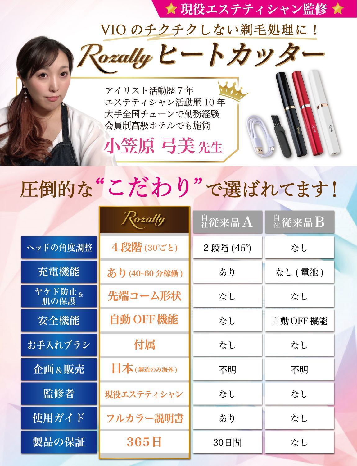 【通常品】ヒートカッター アンダーヘアー VIO シェーバー レディースシェーバー 女性用シェーバー アンダーヘアカッター VIOシェーバー Vライン デリケートゾーン USB充電 コンパクト 静音 女性用 レディース 女性 ムダ毛処理 除毛